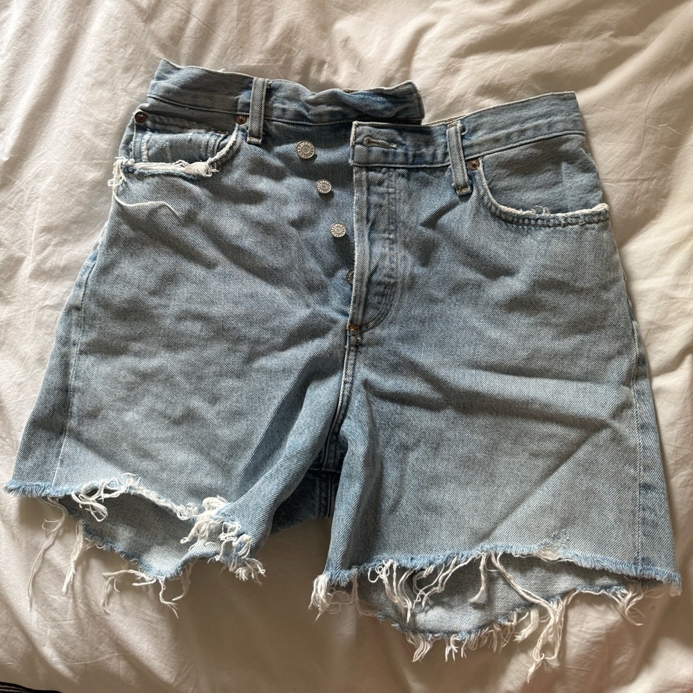 Agolde criss cross jean shorts - Picture 5 of 8